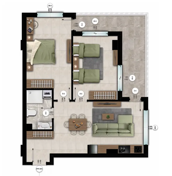 Квартира 2+1 на продаж — Резиденція Montevideo - Image 3