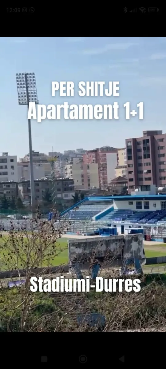 Квартира 1+1 на продаж біля стадіону Durrës